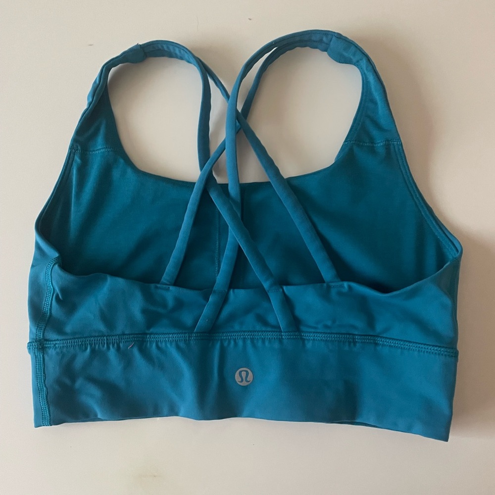 EUC Lululemon Energy Long Line Bra Blue Sz 6